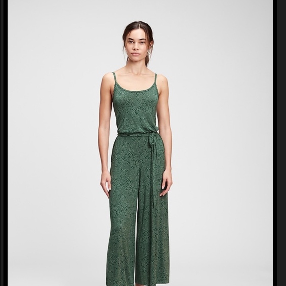 GAP Forest Green Cami Wide-Leg Jumpsuit Size Small NWT